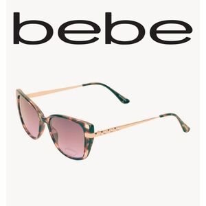 🆕NWT bebe Square Blush Tortoise Cat-Eye Sunglasses w/ Gradient Lens